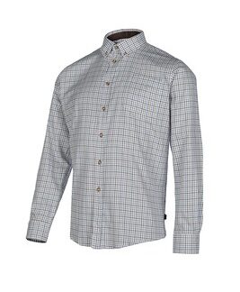 Baleno Berkley Brushed Cotton Mens Check Shirt Sand/Blue