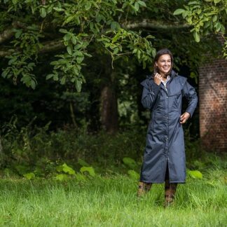 Baleno Ladies Oxford Long Raincoat Navy Blue